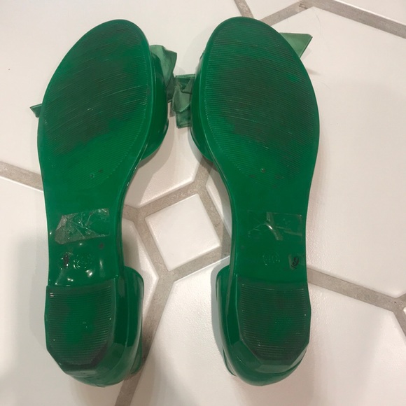 Chinese Laundry Green Bow Peep-Toe Flats - Picture 2 of 8